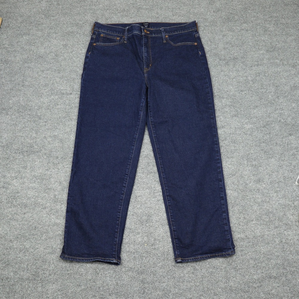 J.Crew Jeans Womens 33 Blue Stovepipe High Rise Straight Leg Stretch Denim